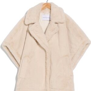 Rebecca Minkoff Cream Faux Fur Coat
